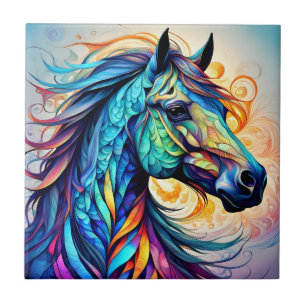 Multicolor Horse 22 farbenfroh Fliese