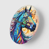 Multicolor Horse 22 farbenfroh Runde Wanduhr (Winkel)