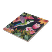 Multicolor Hummingbird Floral Art Fliese (Seite)