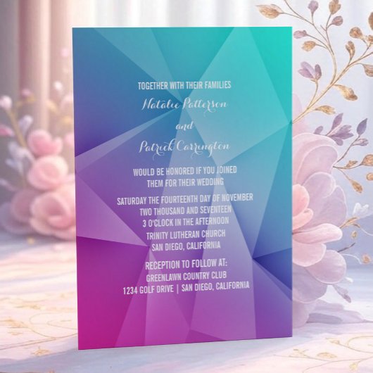 Multicolor Jewel Tones Wedding Einladung