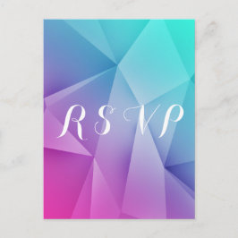 Multicolor Jewel Tones Wedding RSVP Postcard Einladungspostkarte