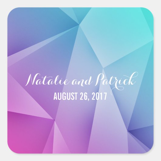 Multicolor Jewel Tones Wedding Stickers (Vorderseite)