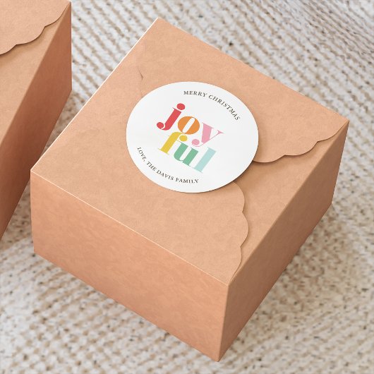 Multicolor "Joyful Christmas" Runder Aufkleber