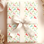 Multicolor Jumping Dei Christmas Geschenkpapier<br><div class="desc">Bringen Sie Ihren Urlaubsgeschenke eine spielerische und festliche Touch mit diesem vielfarbigen Springpapier für Hirsche. Mit einem lebendigen Rentiermuster in Rot, Grün, Rosa und Blau ist dieses Verpackungspapier perfekt, um Ihren Weihnachtsgeschenken ein fröhliches Ambiente zu verleihen. Ideal für Feierlichkeiten, Geschenkveranstaltungen und um Ihre Geschenke unter dem Baum hervorheben zu können,...</div>