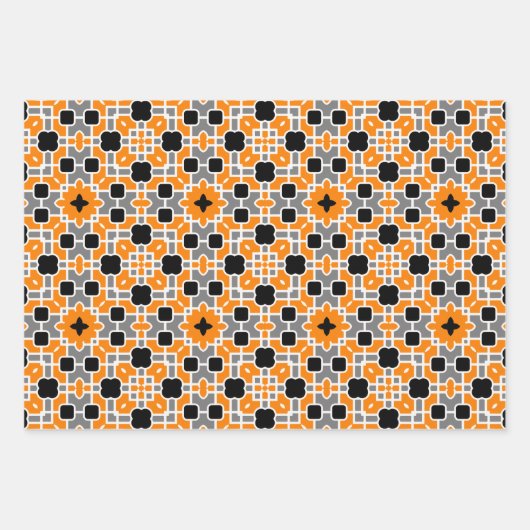 Multicolor Kaleidoskopische marokkanische Mosaikmu Geschenkpapier Set (Vorderseite 3)