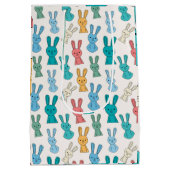 Multicolor-Kaninchen-Cartoon Mittlere Geschenktüte (Rückseite)