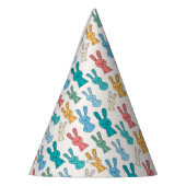 Multicolor-Kaninchen-Cartoon Partyhütchen (Links)