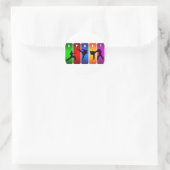 Multicolor Karate Emblem Runder Aufkleber (Tasche)