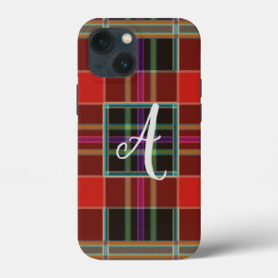 Multicolor Kariert (Tartan) Monogramm, Name Case-Mate iPhone Hülle