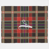 Multicolor Kariert (Tartan) Monogramm, Name Custom Fleecedecke (Vorderseite (Horizontal))