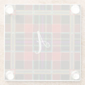 Multicolor Kariert (Tartan) Monogramm, Name Custom Glasuntersetzer (Rückseite)