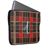 Multicolor Kariert (Tartan) Monogramm, Name Custom Laptopschutzhülle (Vorne Rechts)