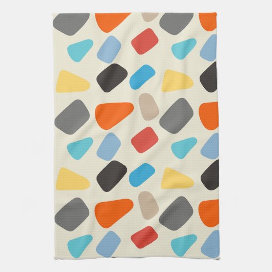 Multicolor-Kieselsteine im weißen Hintergrund Geschirrtuch (Vertikal)