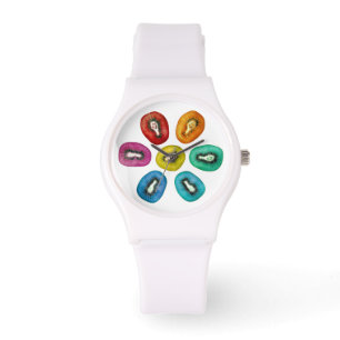 Multicolor-Kiwi-Muster Armbanduhr