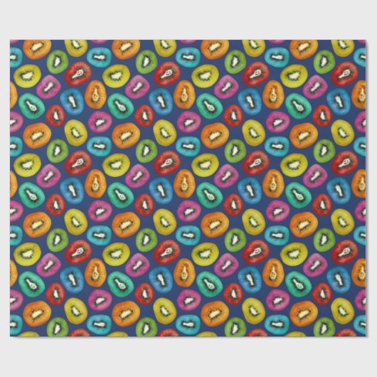 Multicolor Kiwi Muster Geschenkpapier (Flach)