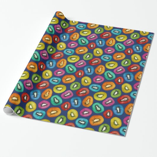 Multicolor Kiwi Muster Geschenkpapier (Ungerollt)