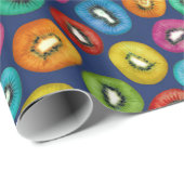Multicolor Kiwi Muster Geschenkpapier (Rolleneckpunkt)