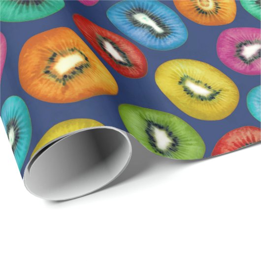 Multicolor Kiwi Muster Geschenkpapier (Rolleneckpunkt)