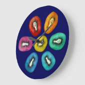 Multicolor Kiwi Muster Große Wanduhr (Winkel)