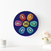 Multicolor Kiwi Muster Große Wanduhr (Zuhause)