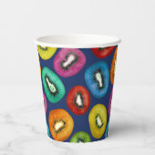 Multicolor Kiwi Muster Pappbecher (Rückseite)