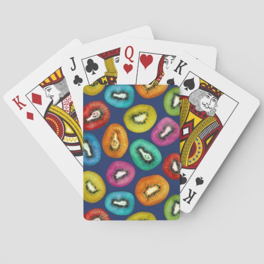 Multicolor Kiwi Muster Spielkarten (Rückseite)
