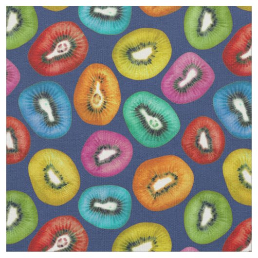 Multicolor Kiwi Muster Stoff (Nahaufnahme)