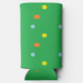 Multicolor-Kreise auf grün Selters Dosenkühler (Rückseite)