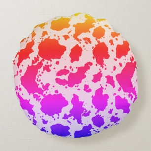 Multicolor Kuh Print Round Throw Kissen