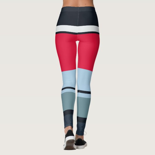 Multicolor Lässige Streifen Leggings (Rückseite)