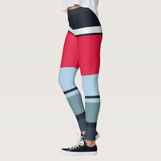 Multicolor Lässige Streifen Leggings (Links)