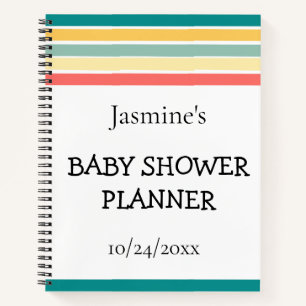 Multicolor Let's Get Beachy Baby Shower Planner Notizblock