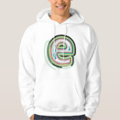 Multicolor Letter E Abstrakt Moderne Typografie Hoodie (Vorderseite)