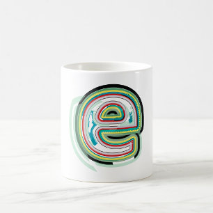 Multicolor Letter E Abstrakt Moderne Typografie Kaffeetasse