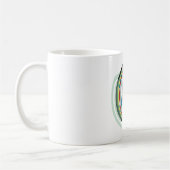 Multicolor Letter E Abstrakt Moderne Typografie Kaffeetasse (Links)