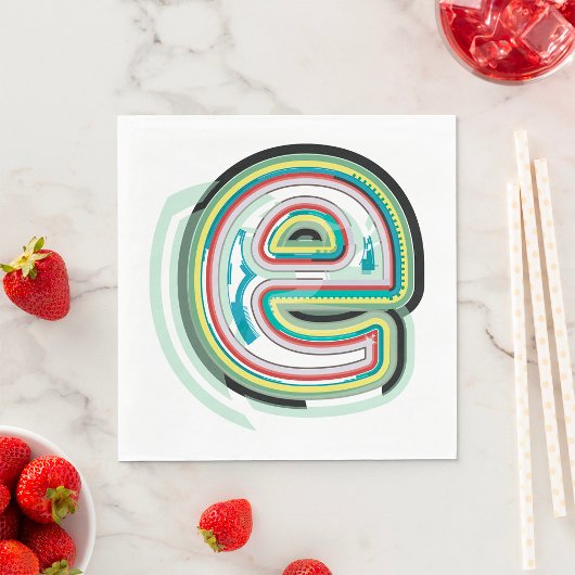 Multicolor Letter E Abstrakt Moderne Typografie Serviette