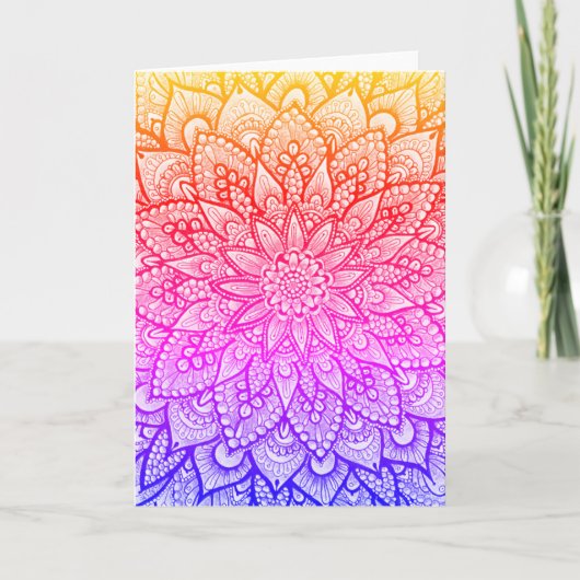 Multicolor-Mandala-Design Original-Kunst Karte (Vorderseite)