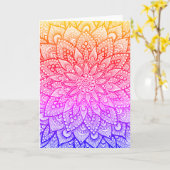 Multicolor-Mandala-Design Original-Kunst Karte (Gelbe Blume)