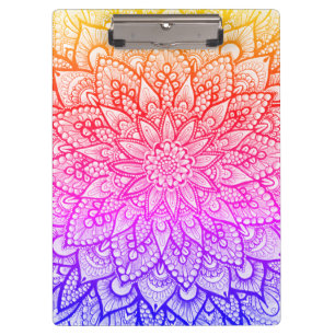 Multicolor-Mandala-Design Original-Kunst Klemmbrett