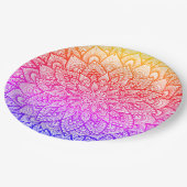 Multicolor-Mandala-Design Original-Kunst Pappteller (Schrägansicht)