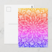 Multicolor-Mandala-Design Original-Kunst  Postkarte (Vorne/Hinten)