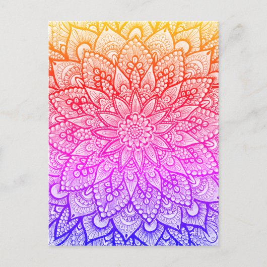 Multicolor-Mandala-Design Original-Kunst  Postkarte (Vorderseite)