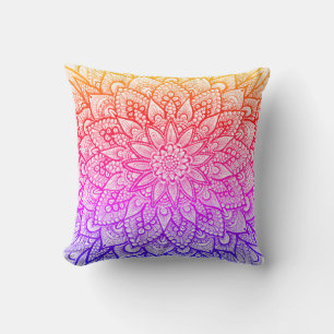 Multicolor-Mandala-Design Originalkunst Kissen