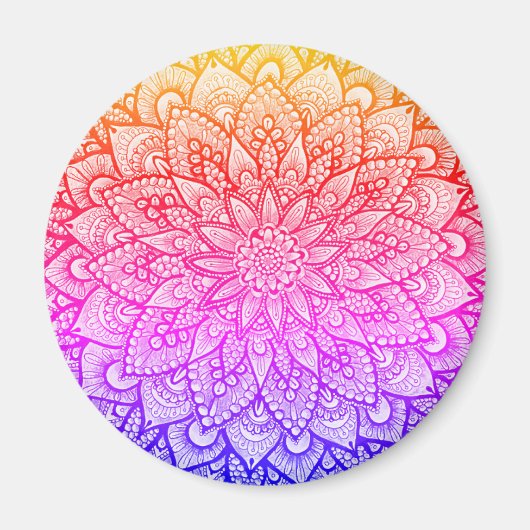 Multicolor-Mandala-Design Originalkunst  Magnet (Vorne)