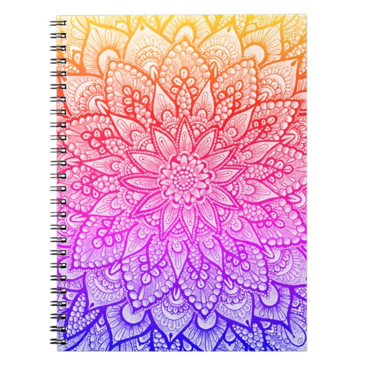 Multicolor-Mandala-Design Originalkunst Notizblock (Vorderseite)