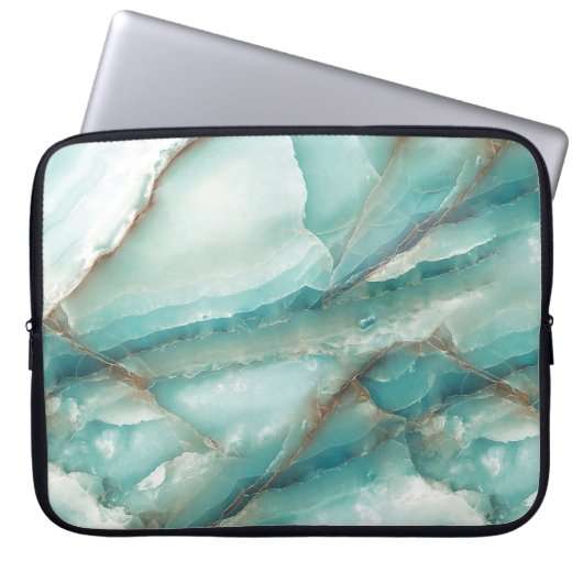 Multicolor-Marmor: Onyx-Glaseffekt. Laptopschutzhülle (Vorderseite)