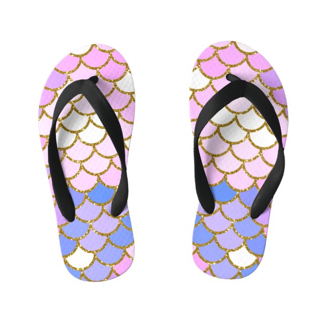 Multicolor Mermaid Scales Kinderbadesandalen (Fußbett)