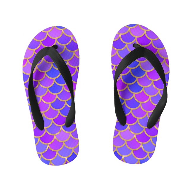 Multicolor Mermaid Scales Kinderbadesandalen (Fußbett)