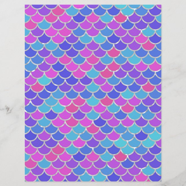 Multicolor Mermaid Scales Scrapbook Paper (Vorderseite)