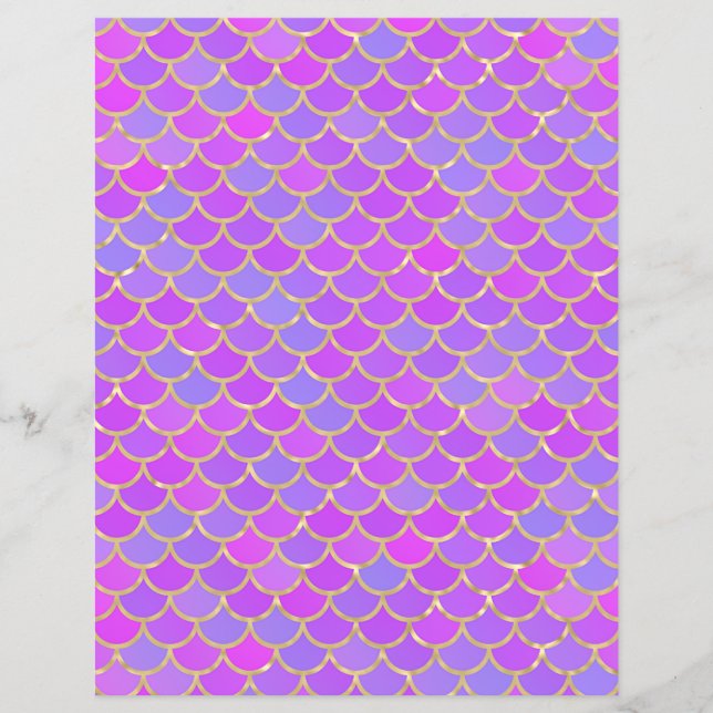 Multicolor Mermaid Scales Scrapbook Paper (Vorderseite)
